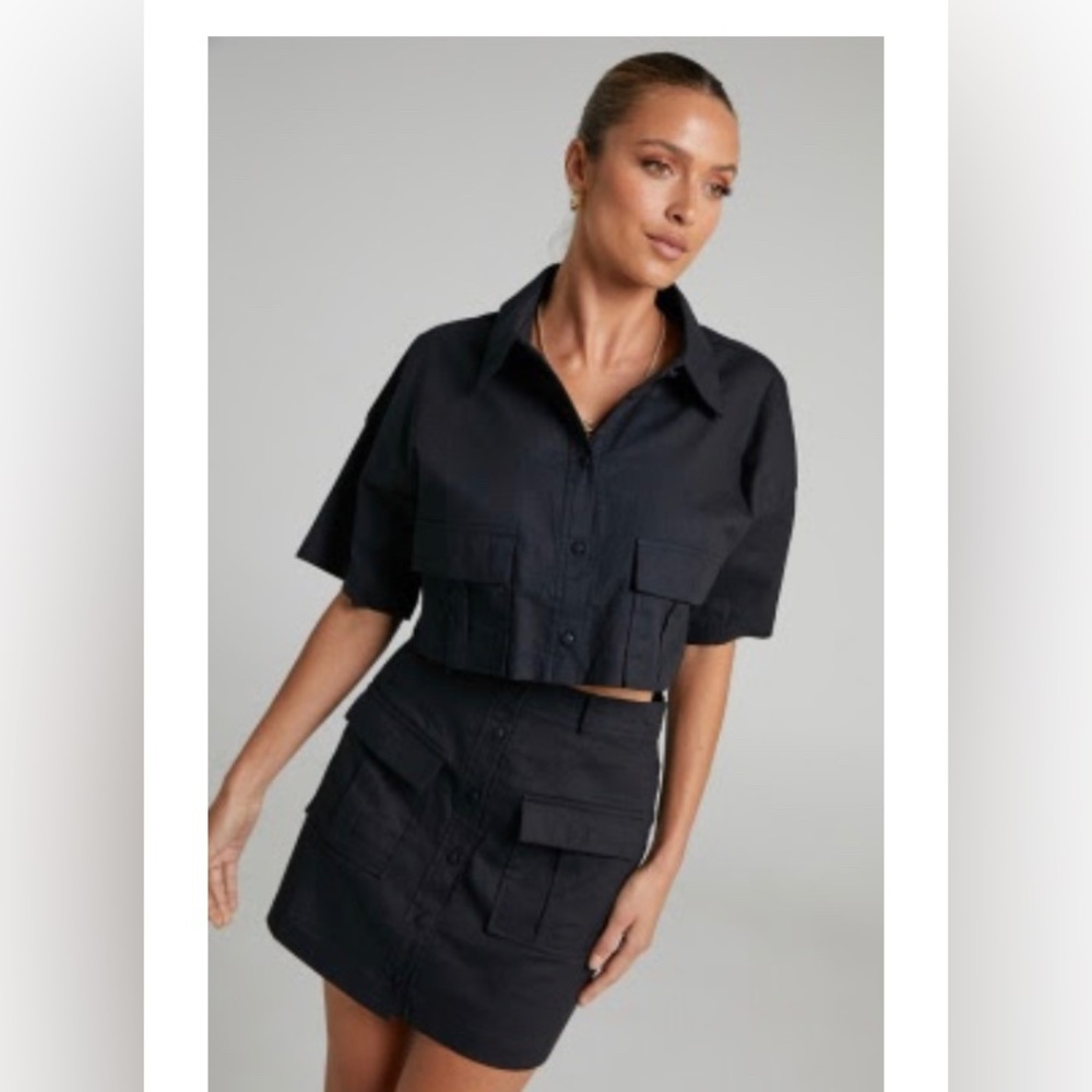 Showpo NWT 2 piece button up skirt set